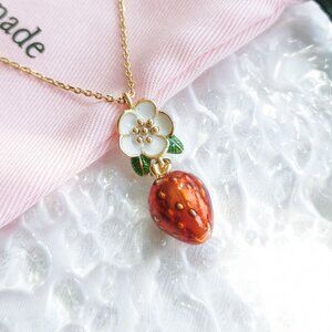 Kate Spade - Picnic Perfect Strawberry Gold Necklace - new